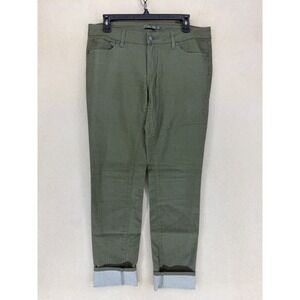 prAna Women's Kara Pants Olive Green 10/30 Straight Leg‎ Cuffed Organic Cotton